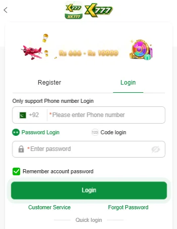 XK777 Login